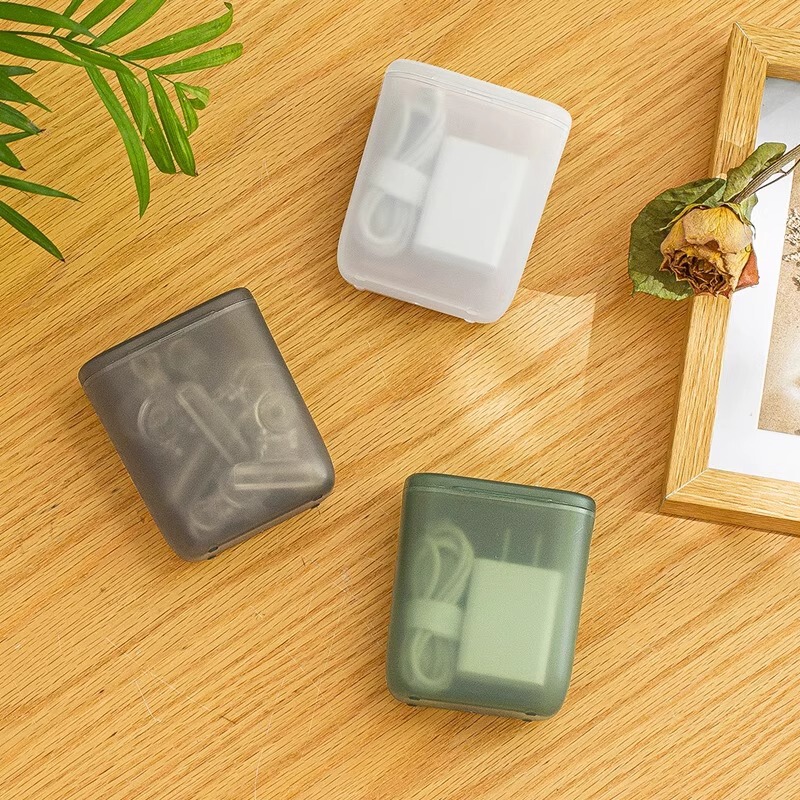 Portable Data Cable Storage Bag Apple Mobile Phone Charging Cable Bluetooth Headset Protective Cover Desktop Organizer Box