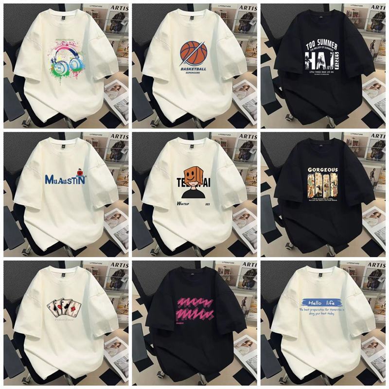 High-end trendy men's printed cross-border T-shirt, 2026 summer Korean version new casual short-sleeve fashion brand clothing for men High-end trendy men's printed cross-border T-shirt, 2026 summer Korean version new casual short-sleeve fashion brand clothing for men