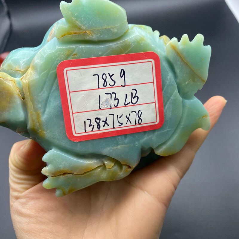 天然亚马逊乌龟雕刻件桌面摆件手工雕刻件装饰水晶摆件直 图 8