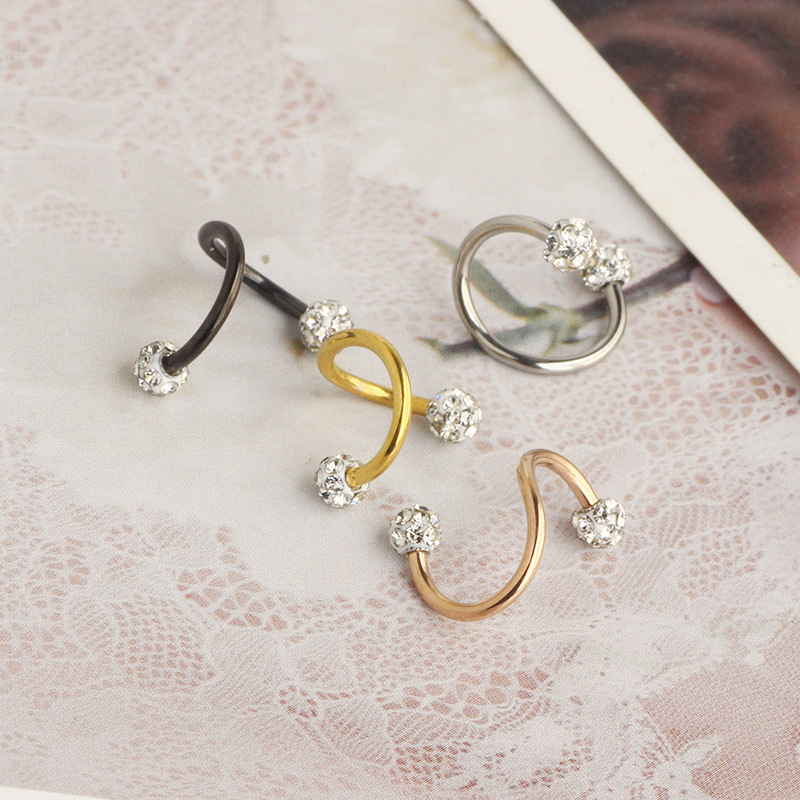 New Korean Geometric Star Stainless Steel Ear Stud 16G S Rod Body Piercing Jewelry detail image 11