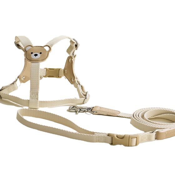 South Korea ins cute leather soft and durable chest back suit Teddy Bichon dog cat dog out traction rope