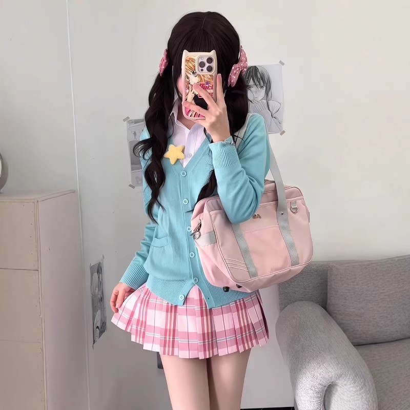 39CM [Candy] Plaid Skirt + Same Grid Bow Tie