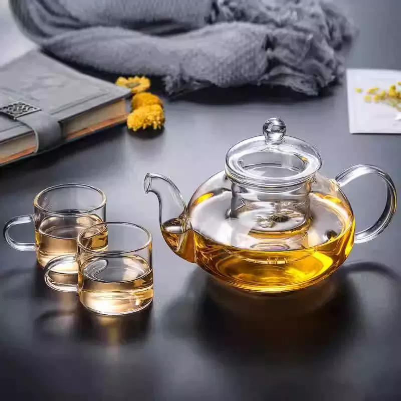 可加热玻璃茶壶耐高温加厚过滤泡茶壶家用功夫水果花茶壶茶具套装