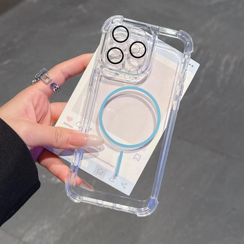 With Lens Film, Magsafe Thin Ring Magnetic Suction, iPhone 17Pm Mobile Phone Case, 16 New Models, 13 Transparent, Suitable for Use With Lens Film, Magsafe Thin Ring Magnetic Suction, iPhone 17Pm Mobile Phone Case, 16 New Models, 13 Transparent, Suitable for Use