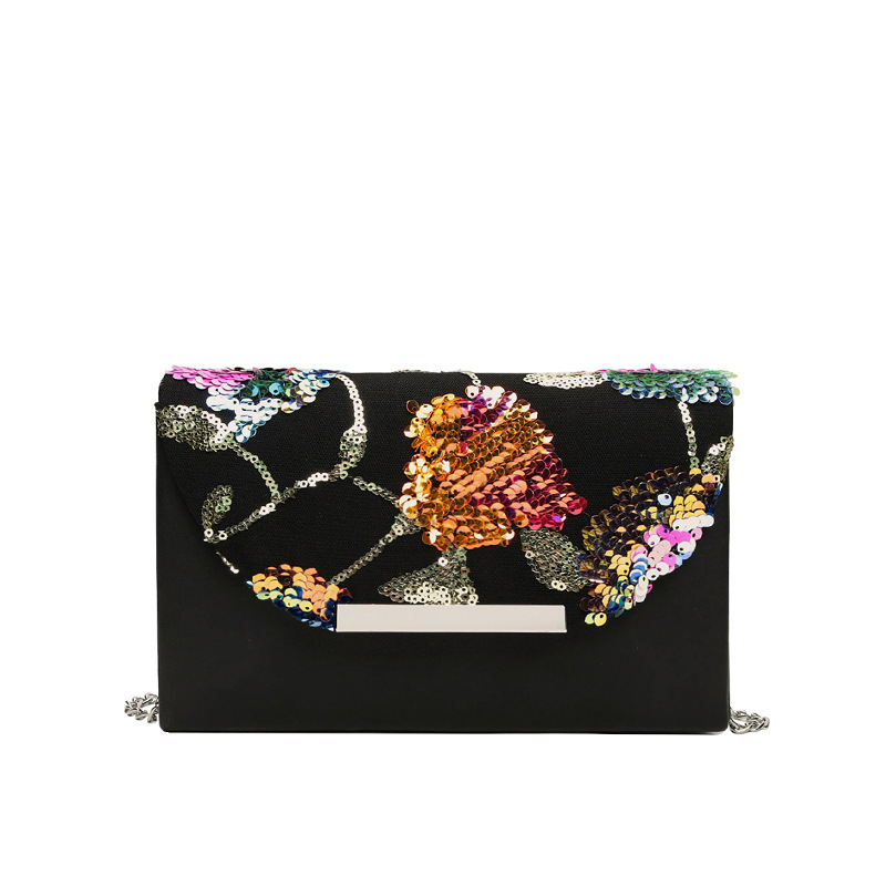 2020 new pattern Trend fashion Korean Edition ins flowers and plants chain One shoulder Messenger Bag Square bag Transparent bag bag