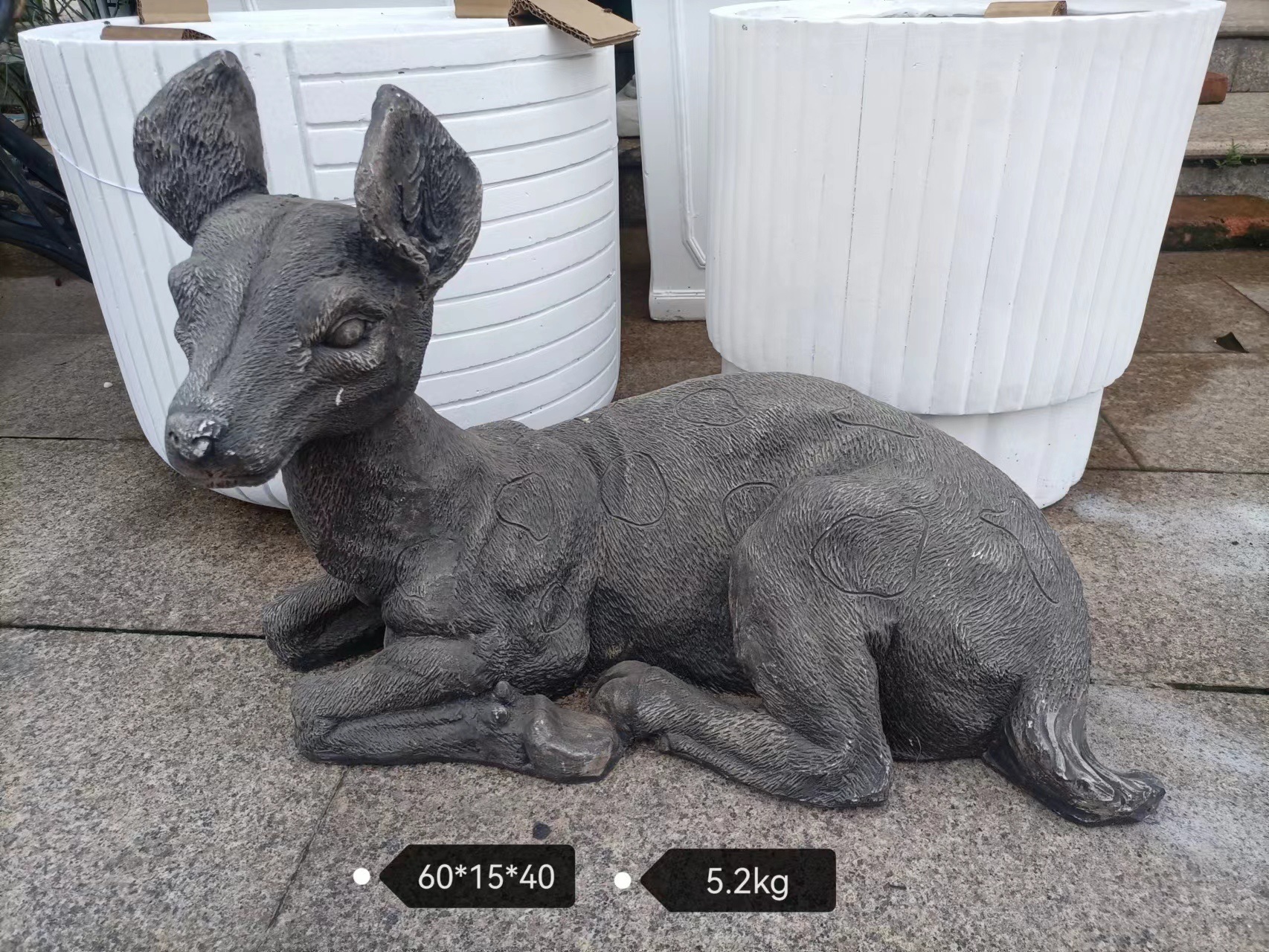 산화마그네슘 검은 늑대 개 장식품