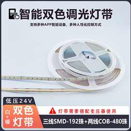 cob/smd灯带三色温无极调光客厅悬浮双眼皮线形led线条灯智能调光