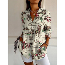 独立站大码女装新款长袖纽扣衬衫 纯色碎花女士纽扣衬衫休闲舒适