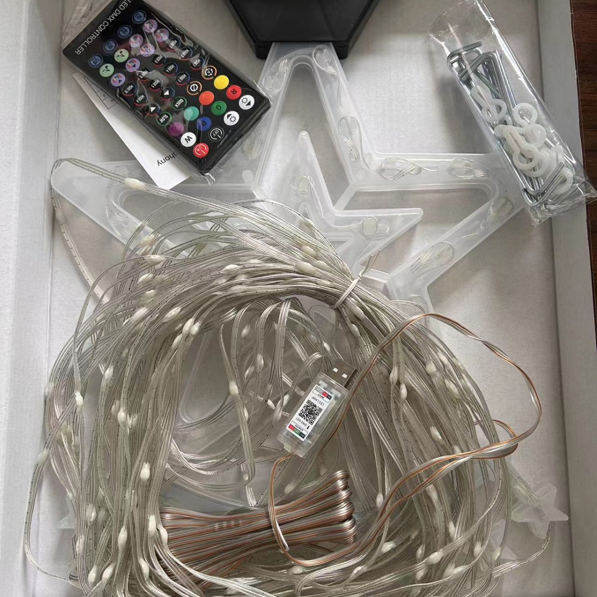 Transfronteriza estrella de cinco puntas cascada luz de color mágico luz LED tira de hielo luz agua LUZ DE Navidad patio diseño luz decorativa