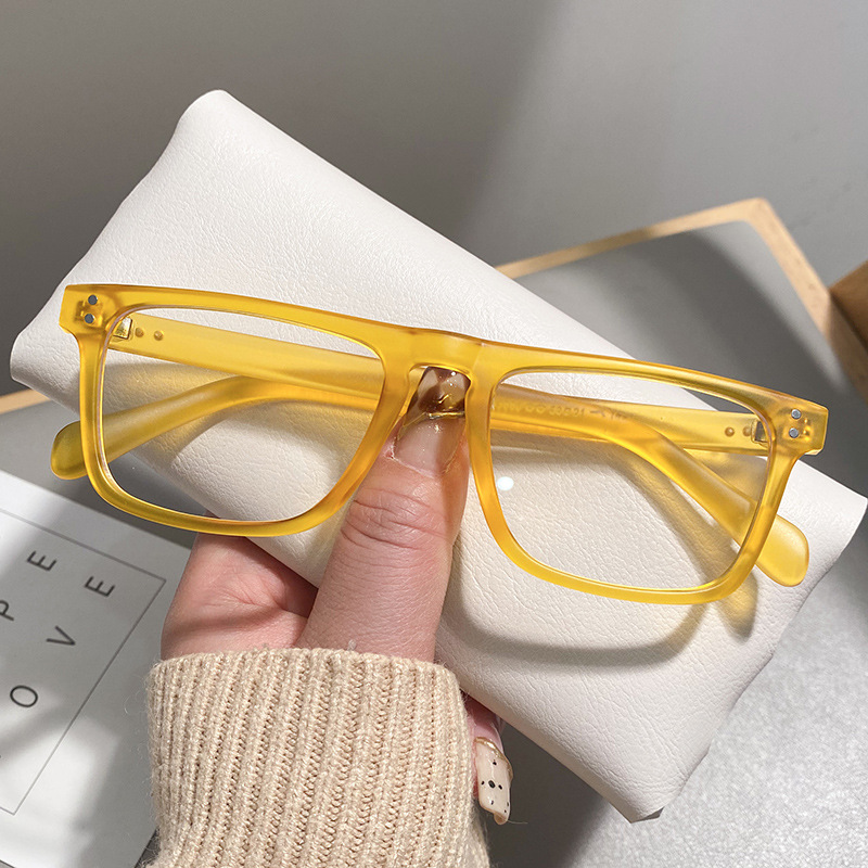 Marco grande de los hombres de moda gafas de miopía Placa de los hombres forma cuadrada negro Robert Downey mismo anti-azul gafas de luz