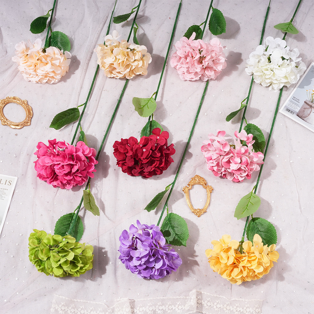 Simulation 54 Pieces Single Hydrangea Fake Flower Artificial Flower Wedding Flower Ornaments
