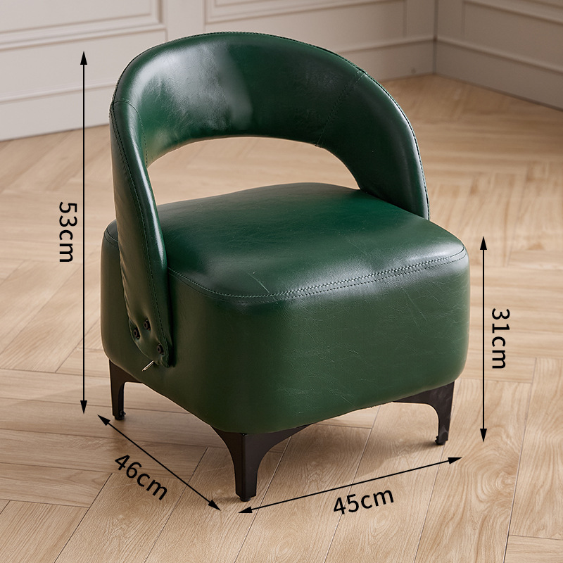 【seat height 30*40*40】green oil wax leather + carbon steel base