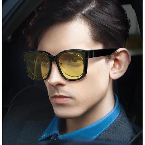 Large, Widened Myopia Glasses with Night Vision Lens – Perfect for Driving, Polarized Driver’s Eyewear, Sunglasses, Men’s Sun Protection Shades