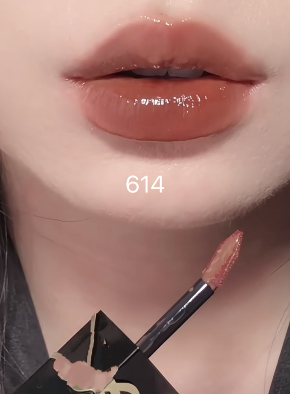 跨境专供Y家黑管爱心唇釉416#棕调番茄440#方管漆光唇釉一件代发|undefined