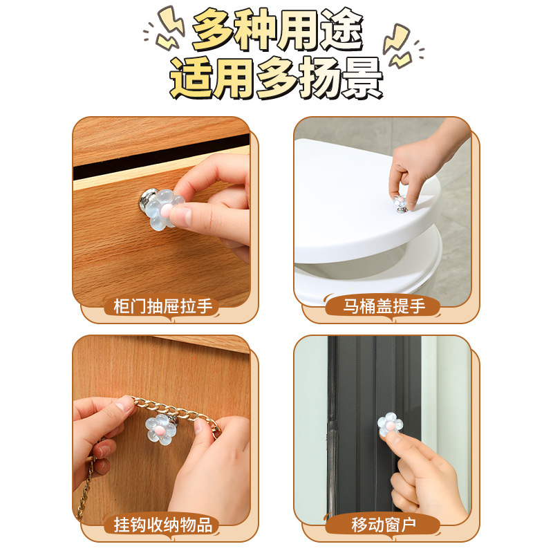 可爱花朵马桶按钮美甲专用卫生间水箱开关按键按压器盖冲水塑钢线|undefined