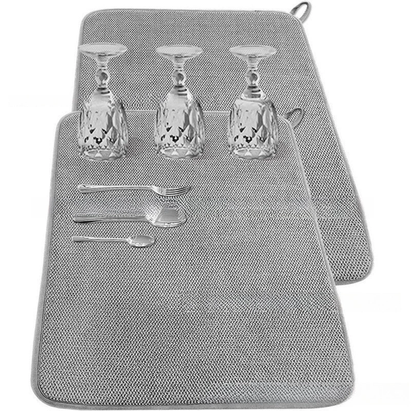 Коврик для сушки, впитывающий быстрый коврик из микрофибры, коврик для столовых приборов, коврик для ножей и вилок, сливной коврик, красный, желтый