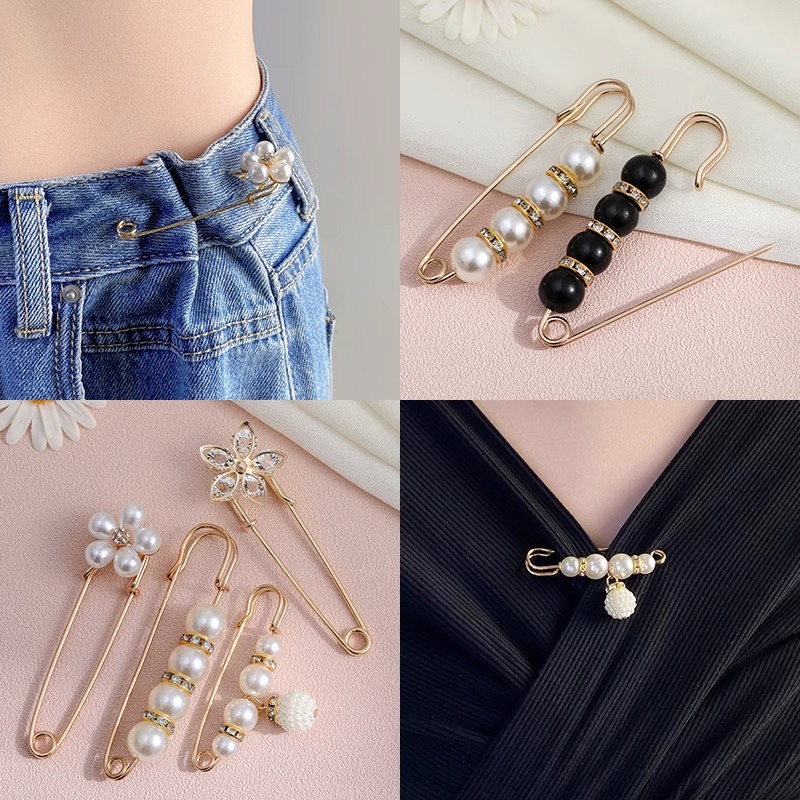 Jeans cintura apretada adelgazante artefacto cintura gran cambio pequeño pin ropa fija anti-exposición hebilla broche accesorios de ropa