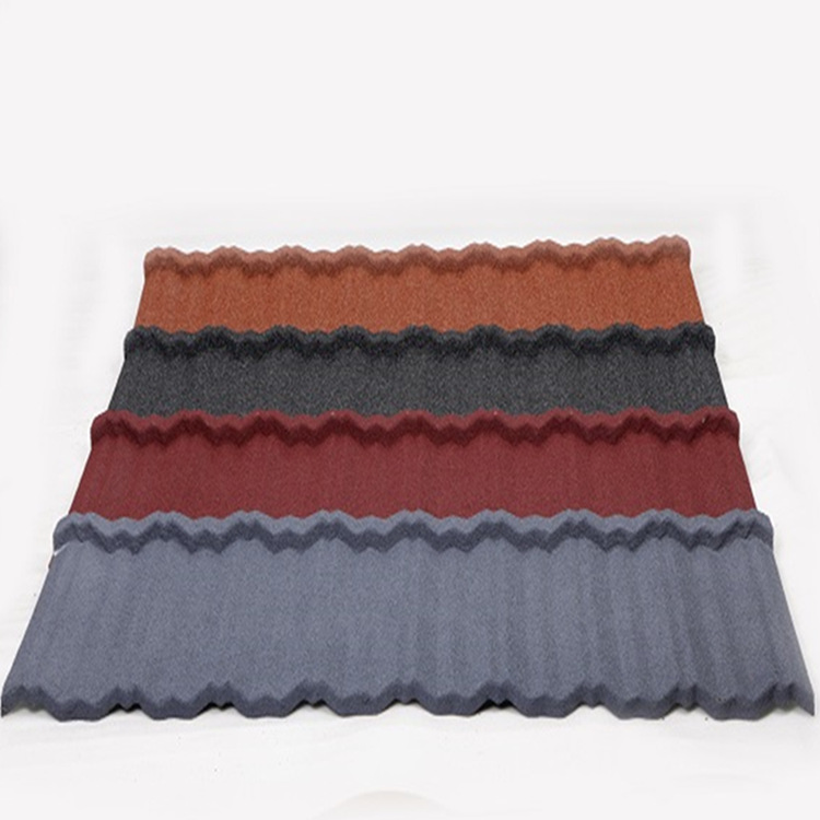 海东彩石金属瓦厂家供应  屋面改造项目木屋轻钢房屋 镀锌彩砂瓦