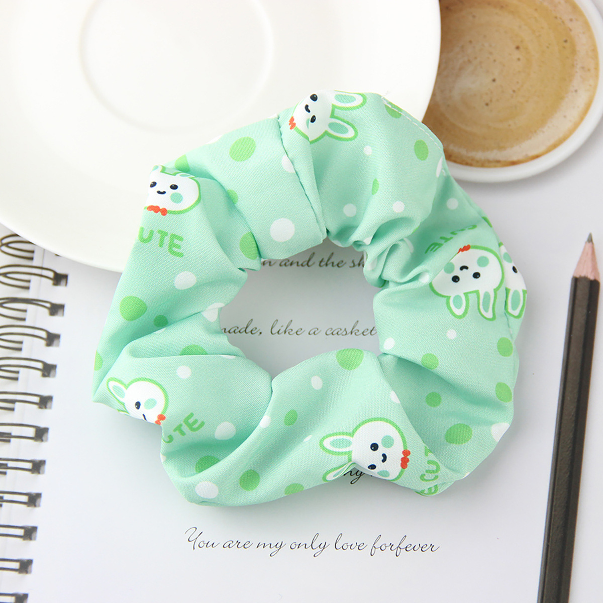 Spring And Summer New Rabbit Head Printing Children's Rubber Band Hair Rope display picture 2