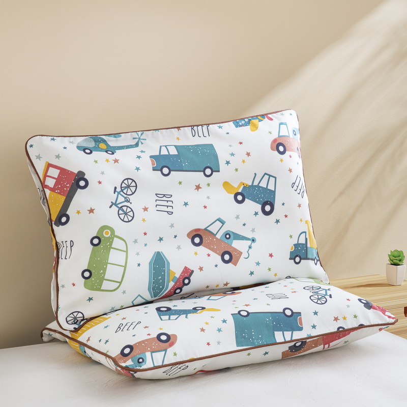 Almohada para niños de jardín de infantes AB cara Almohada de terciopelo de guisantes de algodón Almohada de almohada desmontable para niños de uno a diez años