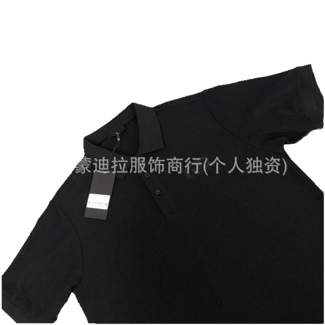 夏新作オリジナルFD半袖ポロシャツメンズゆるいメンズ折り襟半袖tシャツシルク刺繍カジュアル