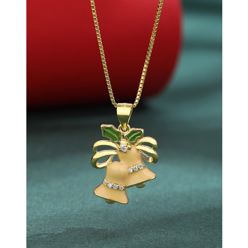 925 collar de plata esterlina Navidad para las mujeres ins Luz de lujo nicho diseño colgante clavícula cadena Otoño e Invierno Año Nuevo regalo de Navidad