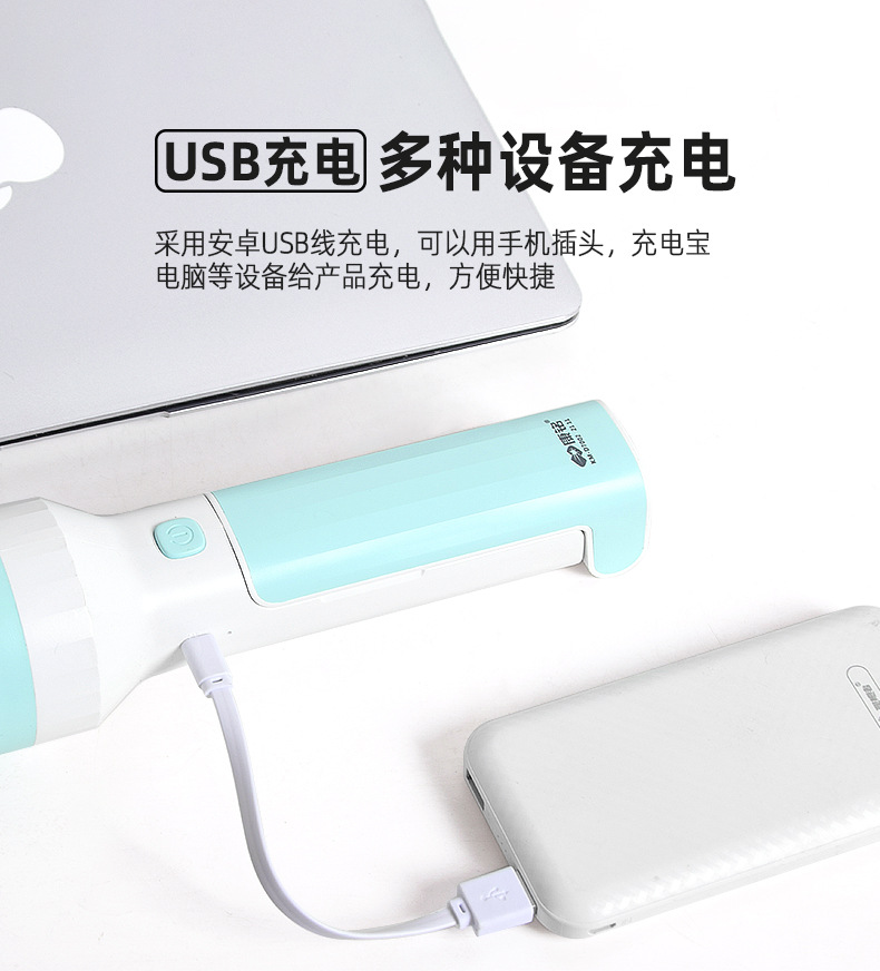 Desk Lamp and Flashlight Dual-Purpose Student Flashlight, Foldable Flip-Top, Strong Light, Long-Range, Portable, Household Emergency Light, Rechargeable