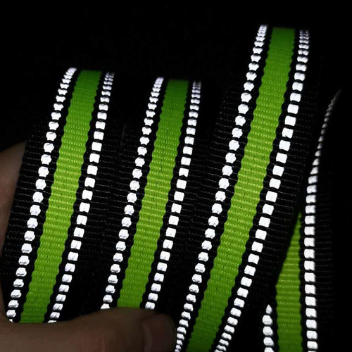3mm reflective strip thickened polyester pet band colorful glowing woven band pet chest and back strap harness collar