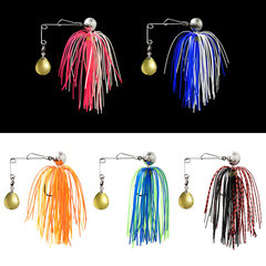 Handmade Tied Silicone Lead Head Hook with Four Times Enhanced Blood Slot Hook, Composite Bright Blade Pin, Bionic Water Grass Tail