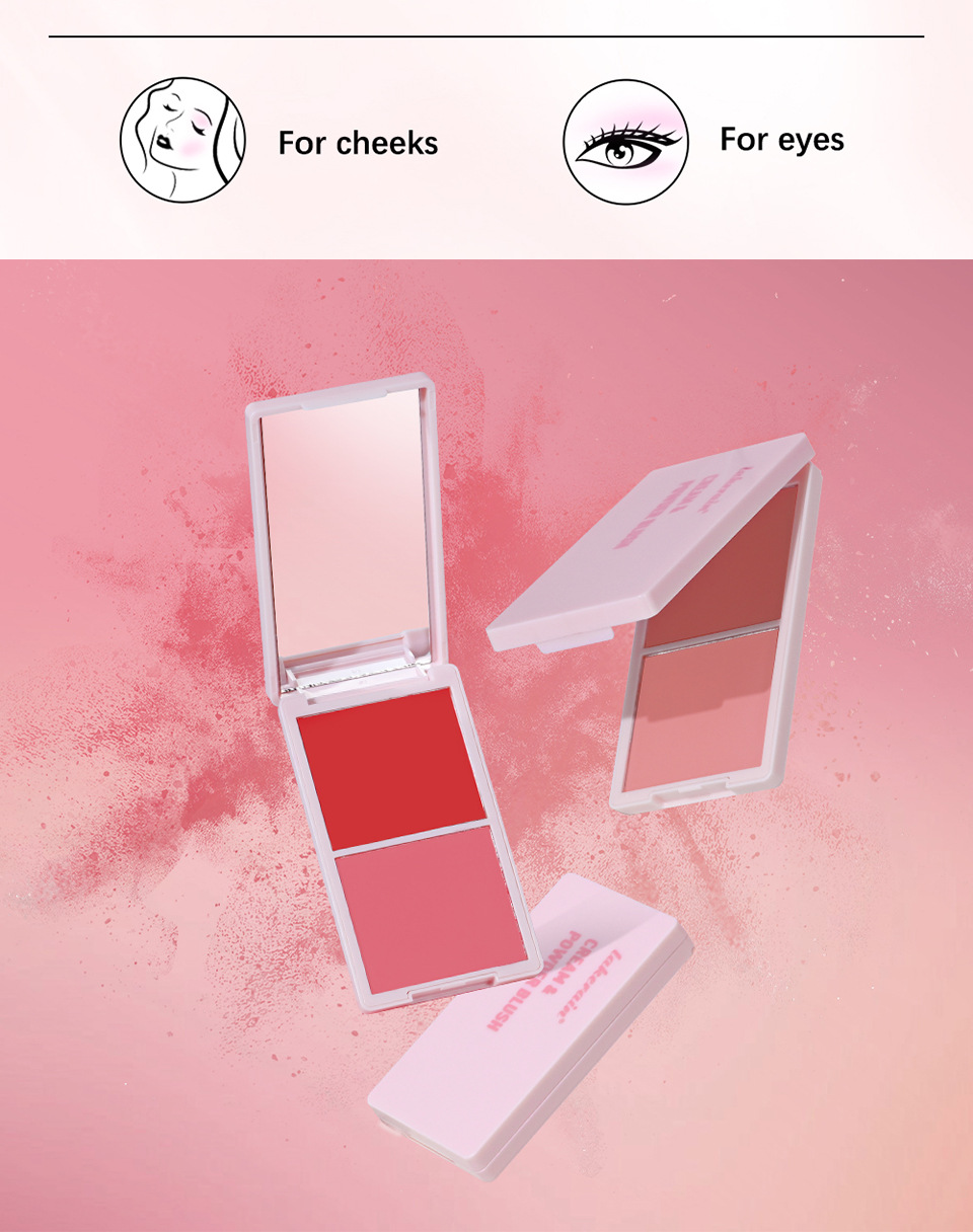 Cross-border lakerain two-in-one Blush Palette: Natural and easy-to-apply matte blush powder undefined