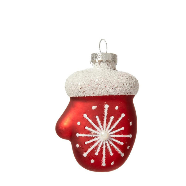 Red glass design Christmas cute winter gloves