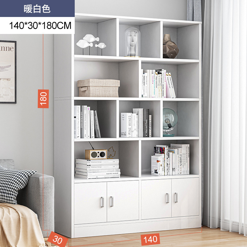 Estante de libros simple de piso contra la pared estante de almacenamiento laminado integrado estante de almacenamiento de sala de estar armario de almacenamiento simple gabinete de libros domésticos
