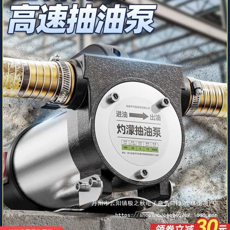 电动抽油泵12v24v通用220v柴油泵小型加油机抽油机自吸泵吸油