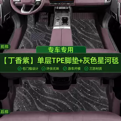 Modelə uyğun ayaqaltı floor mats are waterproof - lilac-purple-tpe-single-layer-floor-mat-gray-starry-carpet-with-door-sill-protection