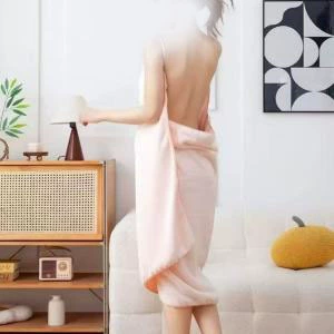 Коралловое бархатное sexy банное полотенце для любимой, халат, пижама