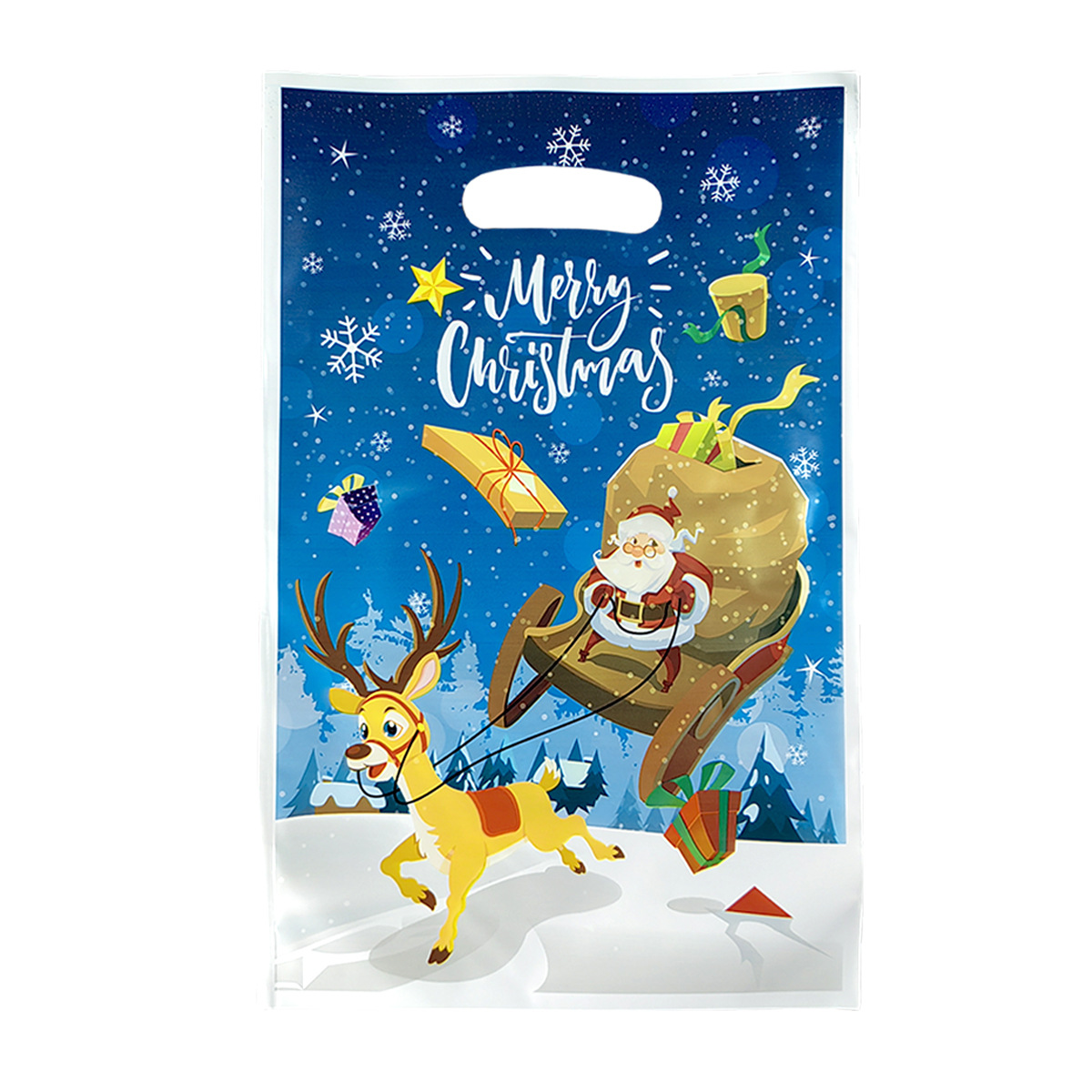 Nueva caricatura transfronteriza Navidad Wanpai par bolsa de regalo Santa Claus árbol de Navidad alce película de perlas bolsa de regalo