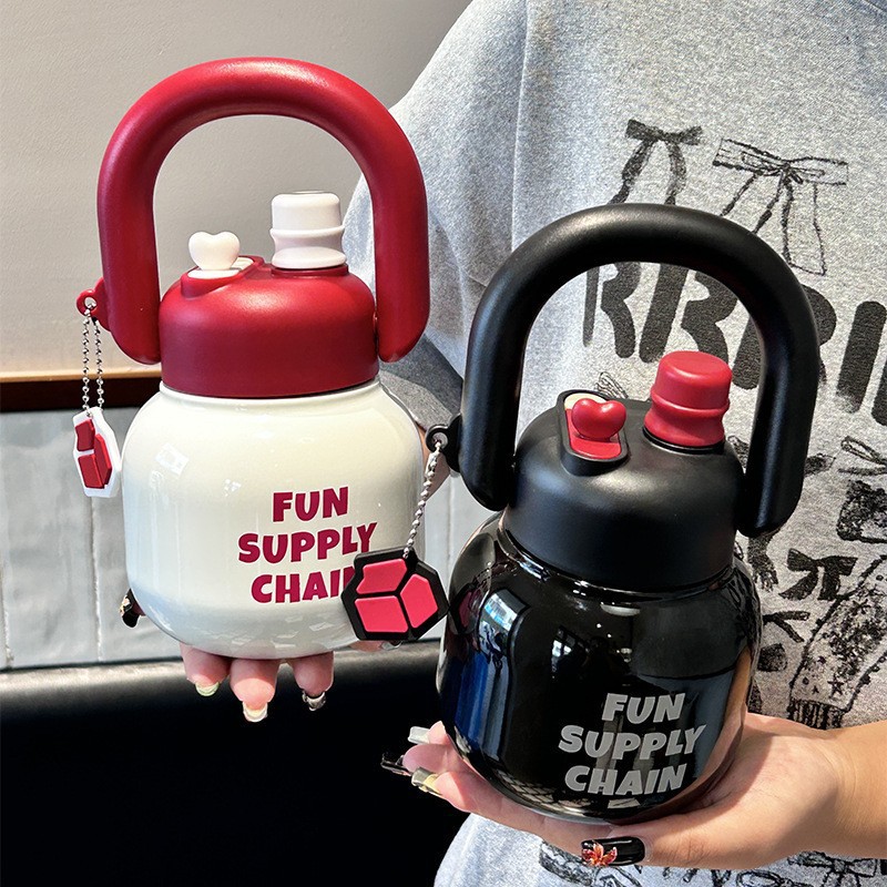 拎拎壶新款不锈钢吸管保温杯大容量吨吨杯水杯女学生高颜值大肚杯