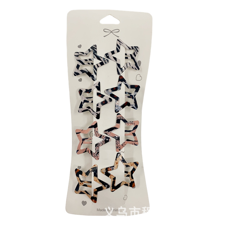 Pinzas de metal con estampado animal (leopardo/cebra) – estilo retro y trendy