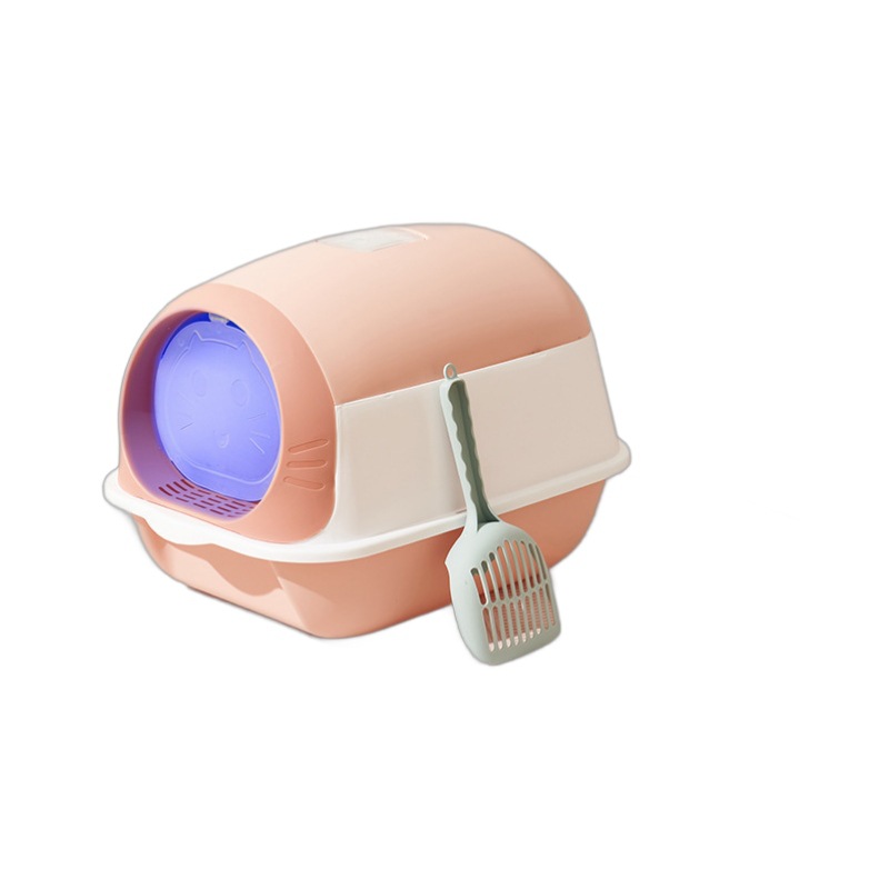 Baña de arena para gatos super grande completamente cerrada microbios ultravioleta de segunda generación de plástico para gatos antiodor artículos para mascotas inodoro para gatos