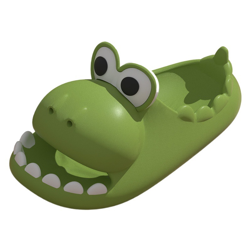 Zapatillas de dinosaurio lindo caca de verano para mujer sensación de Punta cerrada pareja en casa fondo grueso antideslizante prendas de vestir exteriores de moda Zapatos de corazón de niña