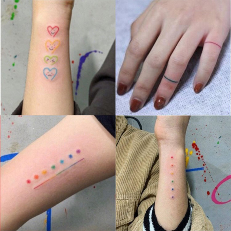 Pegatinas de tatuaje fresco dibujos animados creativos ins estilo dedo tatuaje pegatinas letras al por mayor bianhua cejas pegatinas