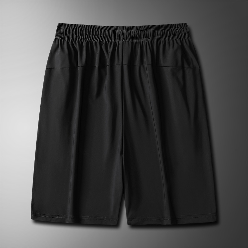 Pantalones cortos de talla grande M-8XL para hombre, pantalones deportivos holgados de verano de seda helada de cinco puntos, pantalones casuales delgados de talla grande para personas grandes y altas.