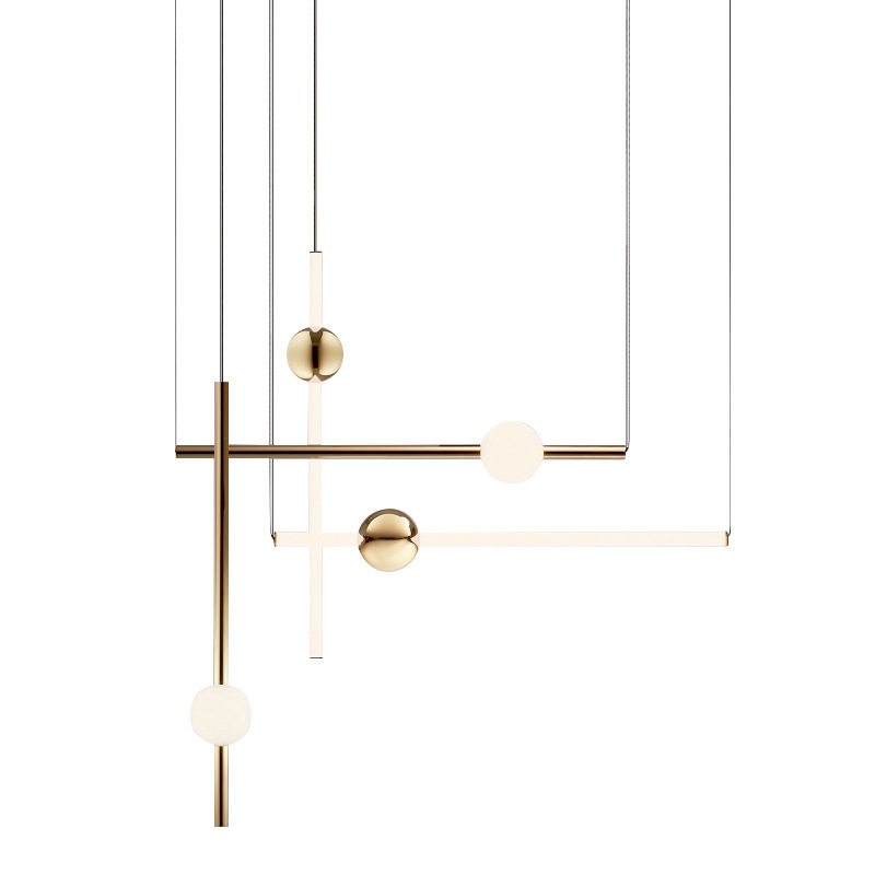 Casa de lámpara de cama combinada luminosa simple dormitorio comedor esfera de luz diseñador de casa modelo moderna