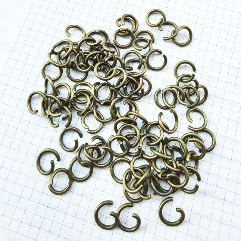 Cross-Border Hot-Selling Color-Preserving Open Ring 4-8mm Metal Iron Ring Connecting Ring Open Ring 100G/Small Package Connecting Ring