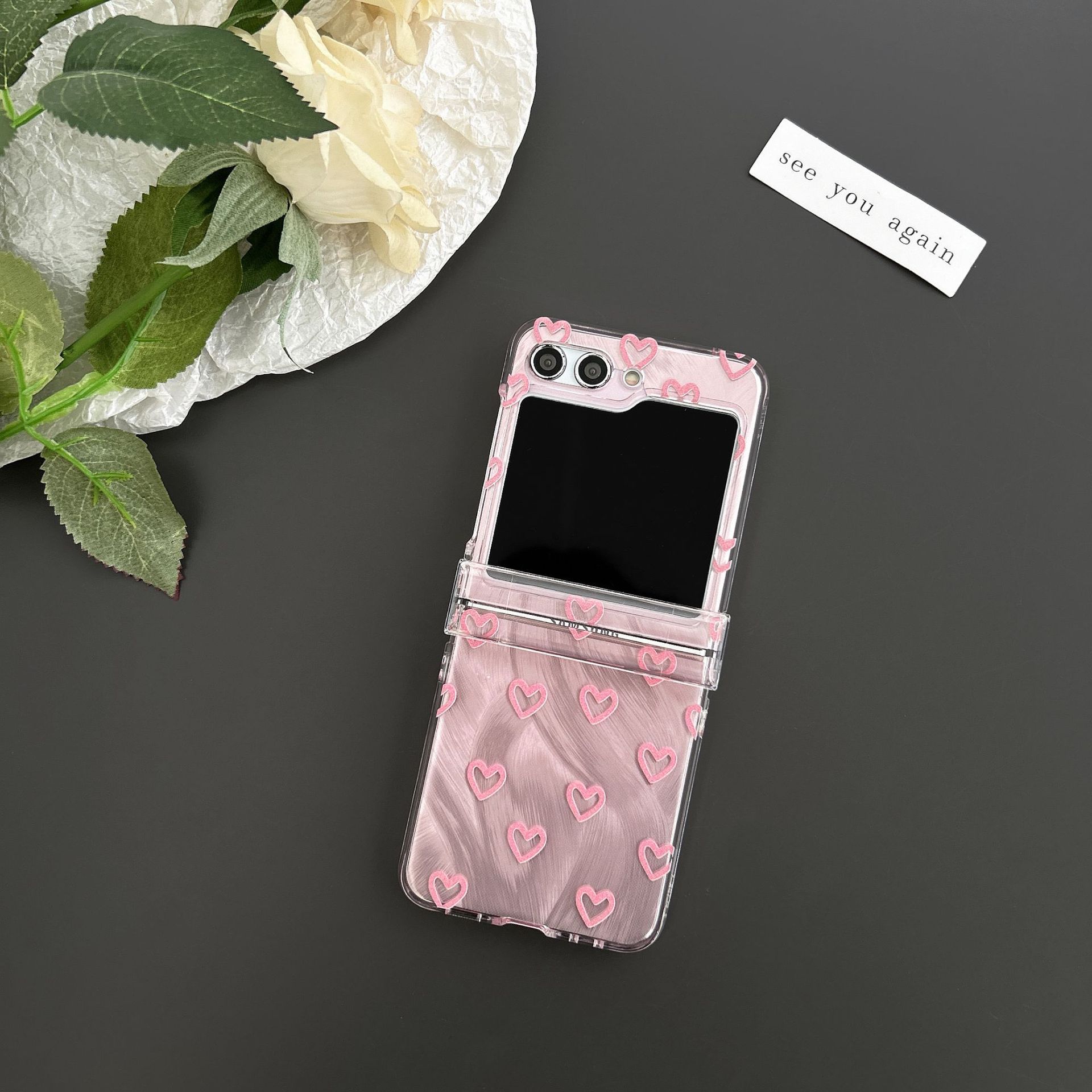 Love Bow for Samsung Galaxy Z Flip5 Phone Case Zflip4/3 Folding Screen Saver Sheath_voghion.com
