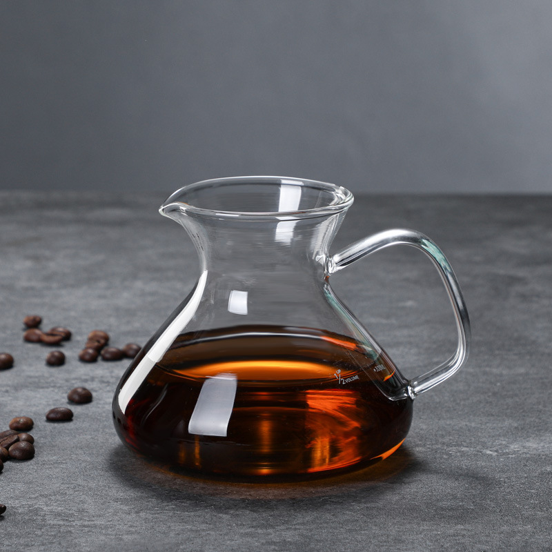 Cafetera de lavado a mano, cafetera de café compartida, vidrio resistente al calor con escala, cafetera de café, taza de filtro de café
