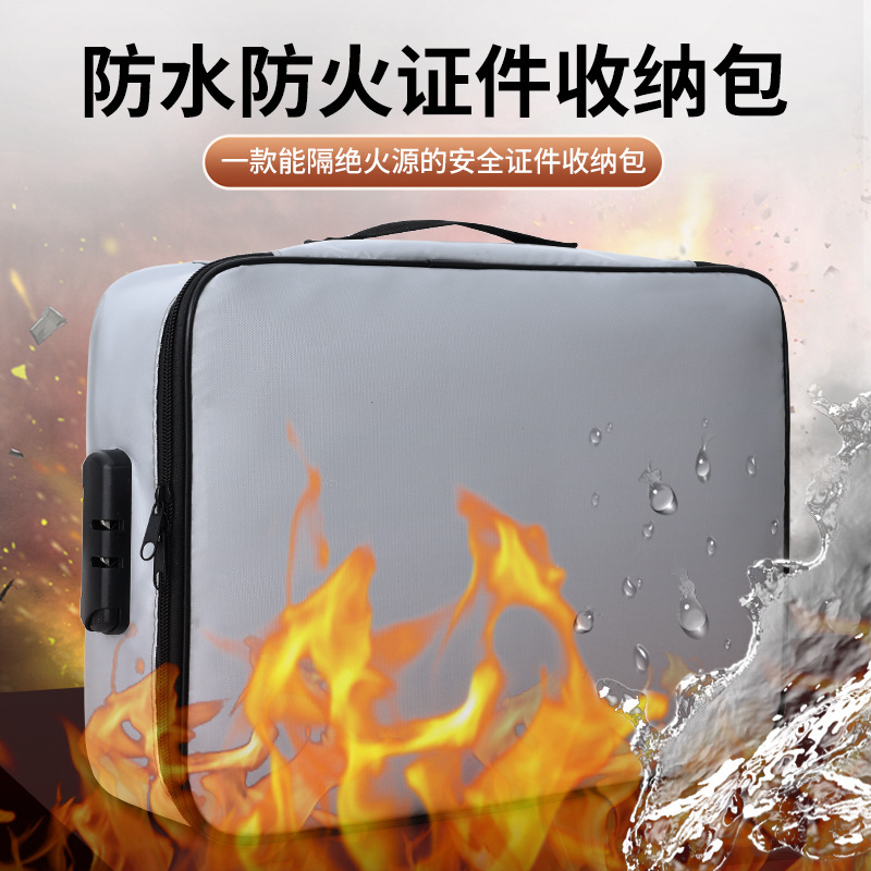 Travel Document Cosmetics Bag, Large Capacity Certificate, Passport Card Bag, Waterproof and Fireproof Document Bag, Archive Organizing Cosmetics Bag