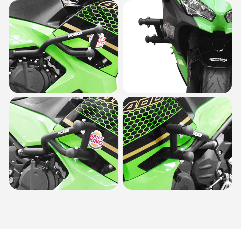 Suitable for Kawasaki 400 Bumper Ninja500 Spring Head Competitive Front Guard Bar Anti-Fall Anti-Collision Guard Bar Modification