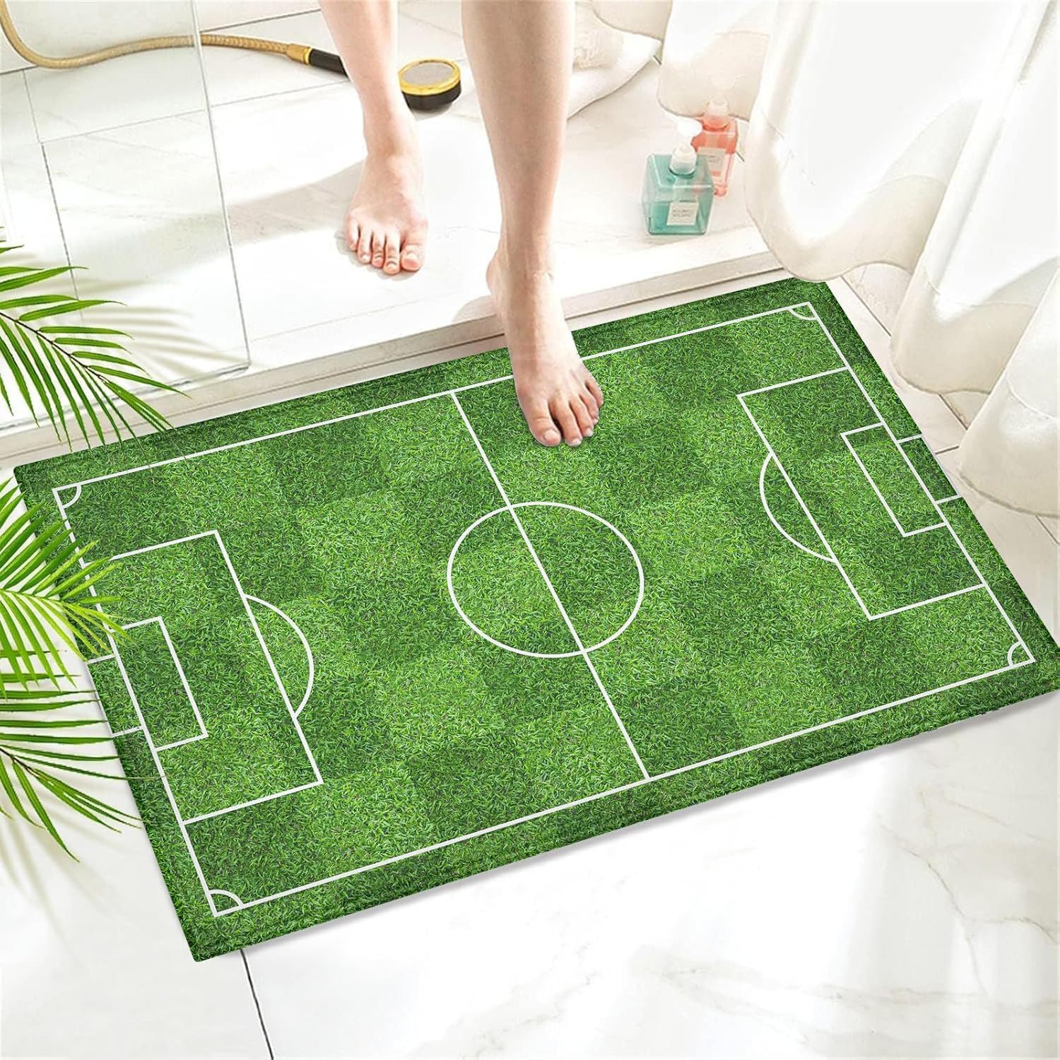 Césped verde campo de fútbol de diatomas almohadilla de suelo de barro temu agente de inodoro absorción rápida almohadilla de pies secos fácil de cuidar almohadilla de puerta