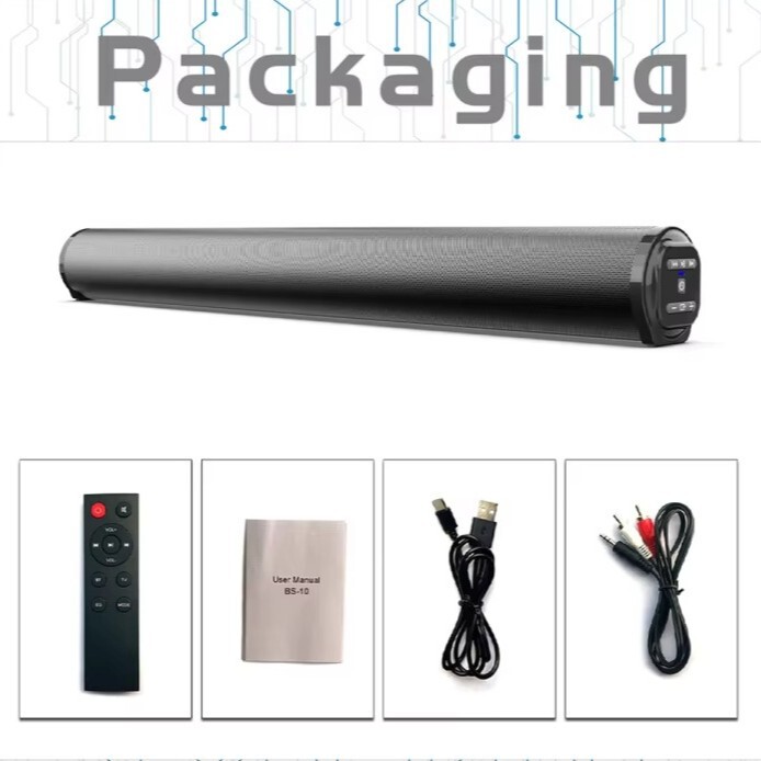 Long Strip Soundbar Wireless Bluetooth Tv Audio Soundbar Speaker Can Connect to Computer Rca Tv with Big Stereo Sound